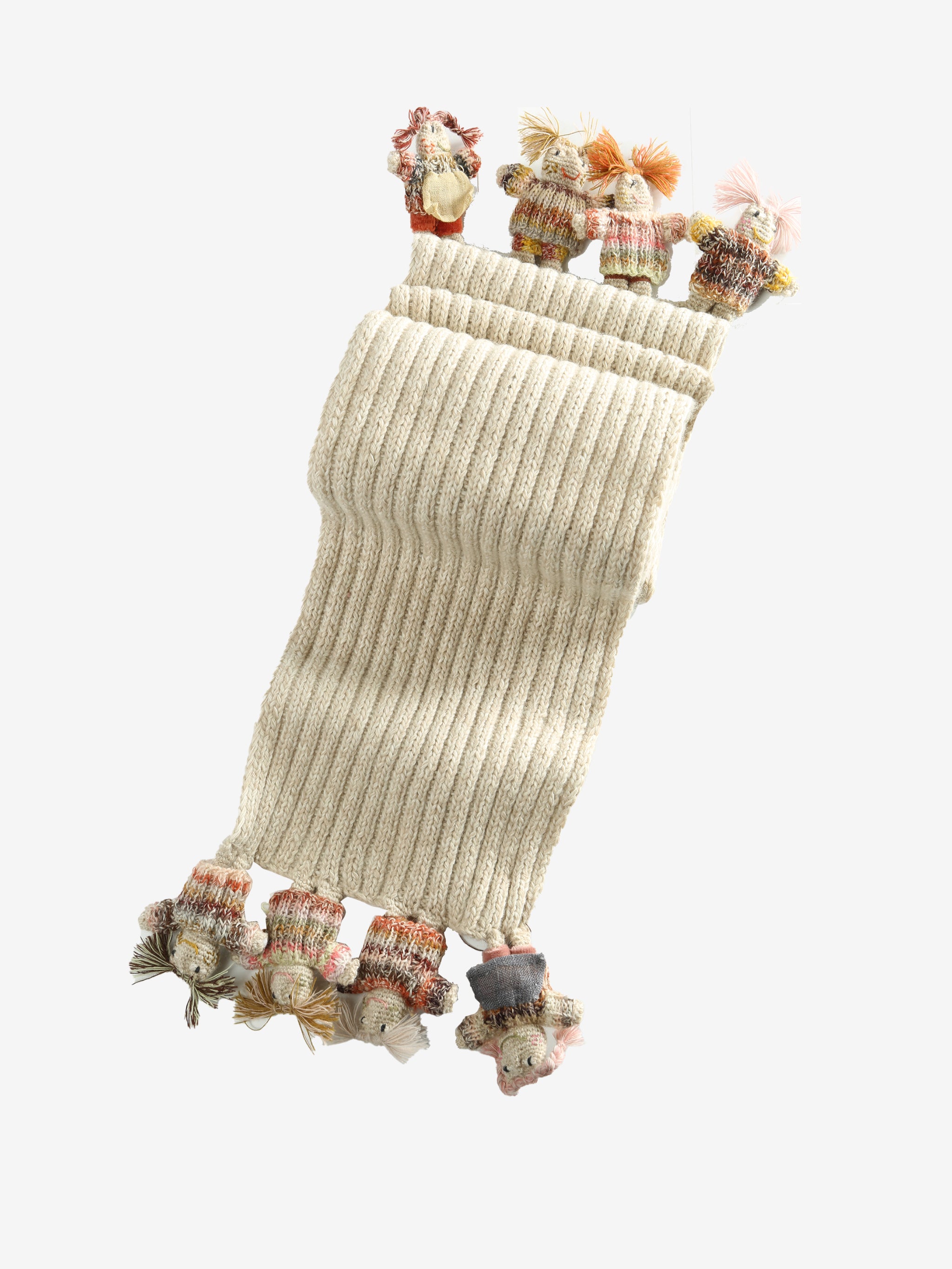 White scarves, front view