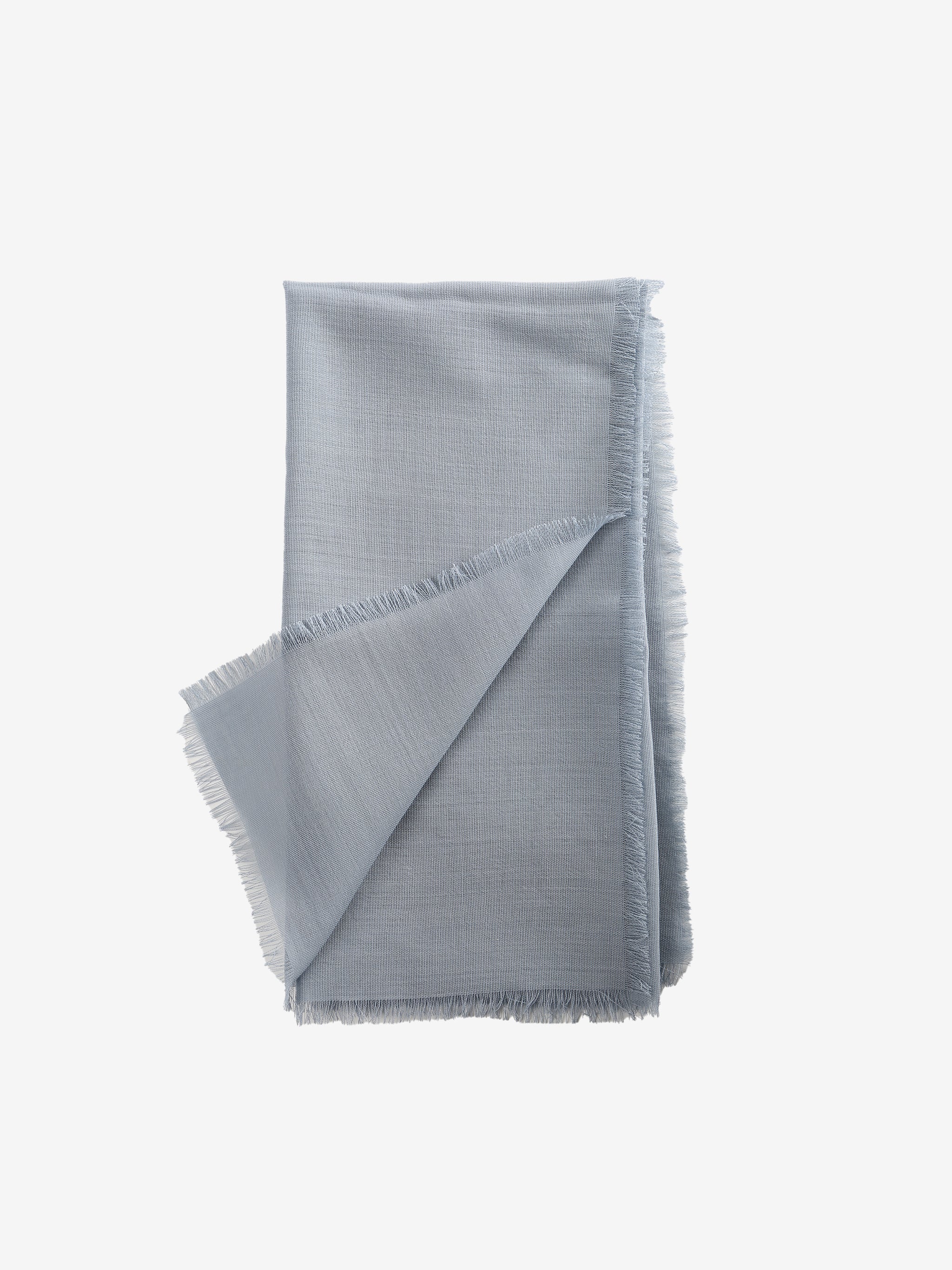 Grey scarves, back view