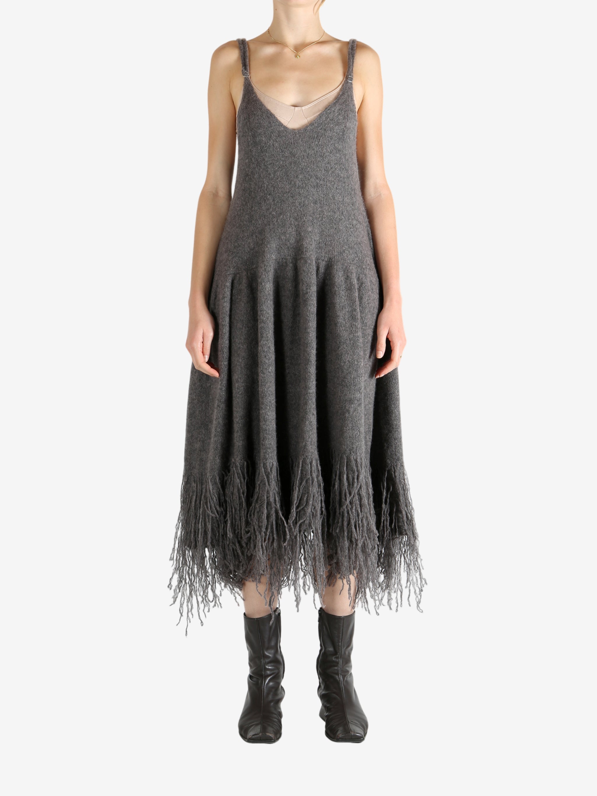 Grey dresses,full body view