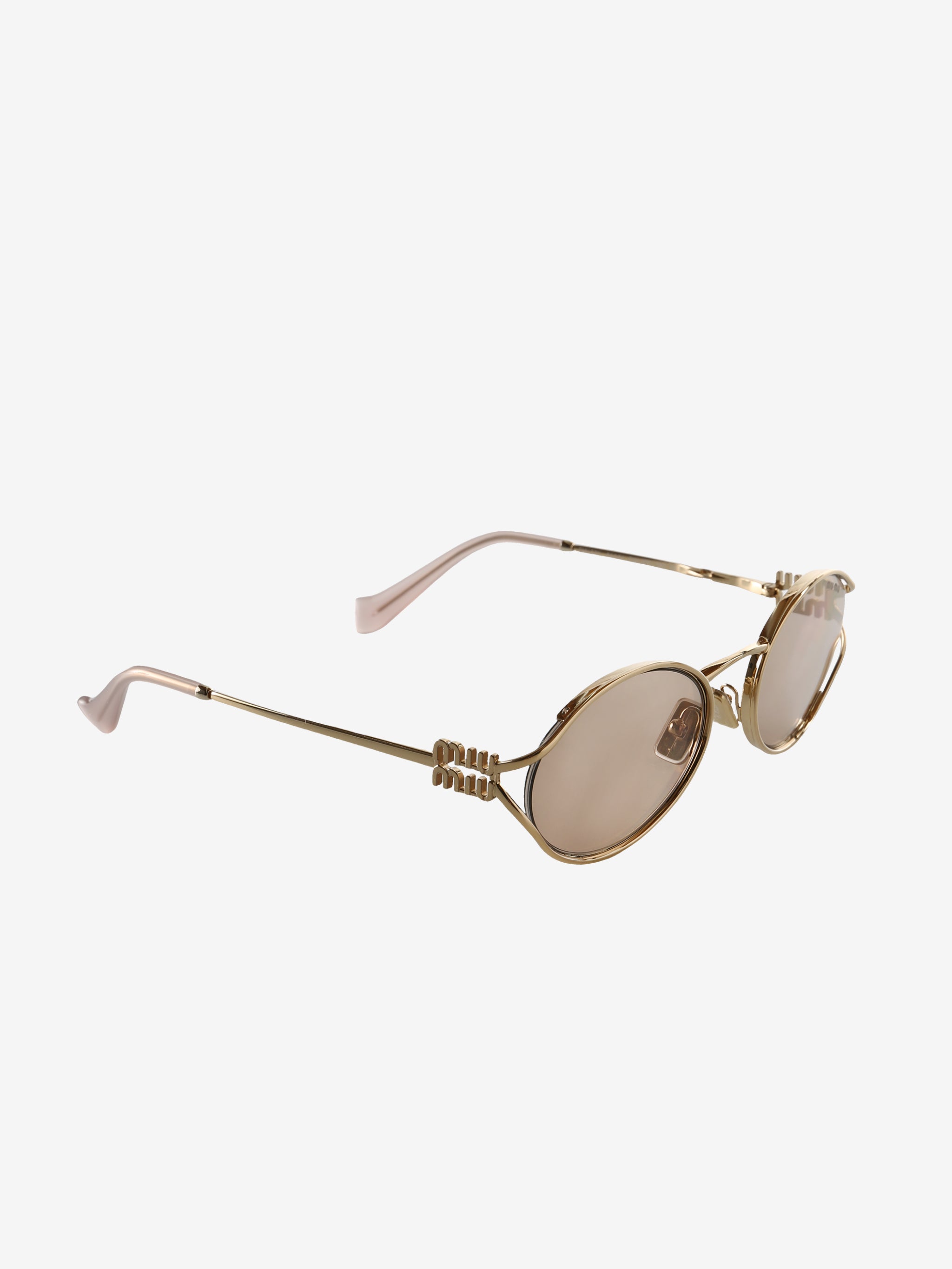 Tan sunglasses, side view